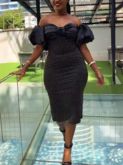Rhinestone Strapless Slim Dress