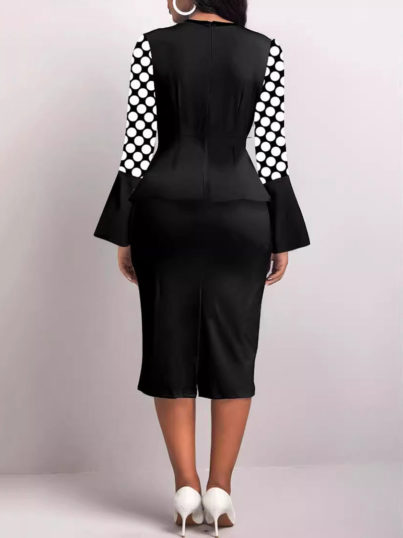 Elegant Long Split Sleeve Business Pencil Dress