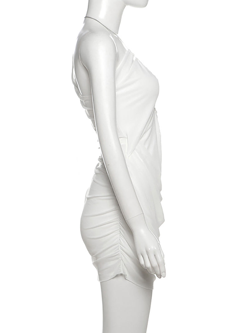 Fashion Hollow Asymmetrical Club Mini Dress