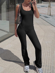 Casual Hollow Out Backless Yoga Jumpsuit