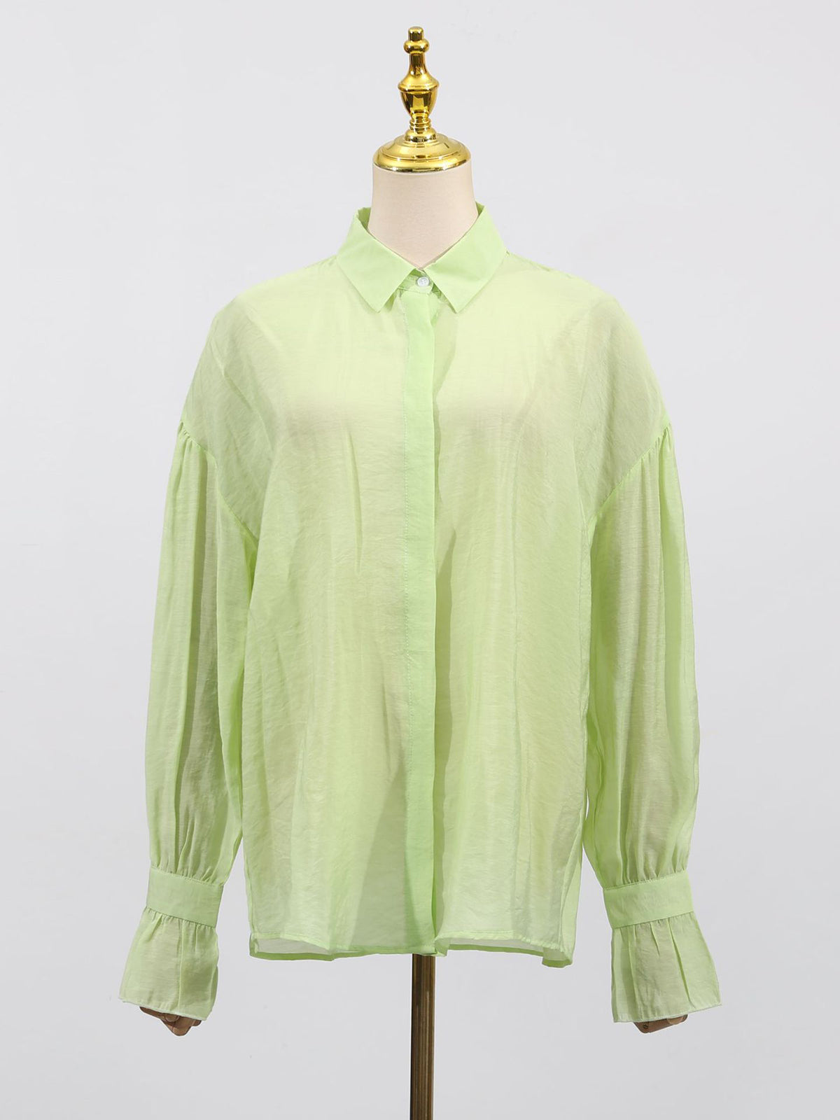 Elegant Lapel Loose Long Sleeve Office Shirts