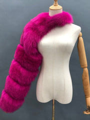 Long Plush Faux Fur Shoulder Wrap