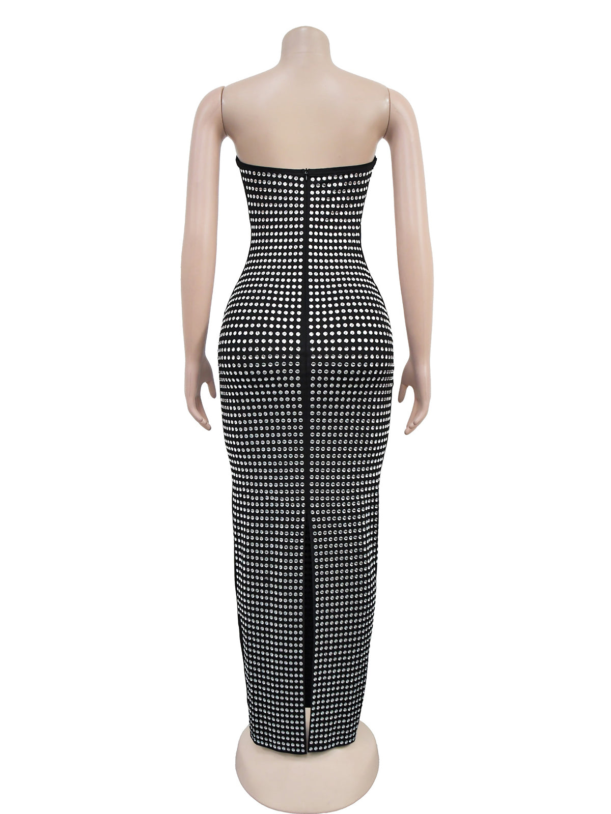 Fashion Rhinestone Slim Fit Party Club Strapless Dress