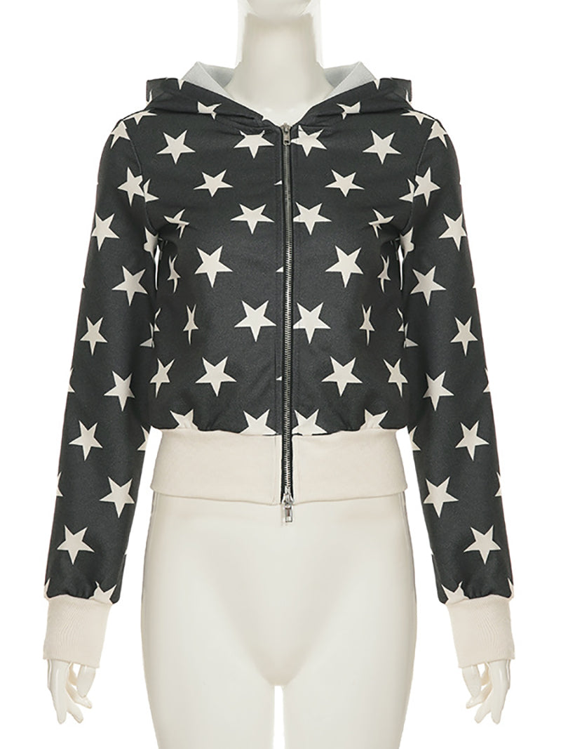 Fashion Pentastar Print Cardigan Hoodie