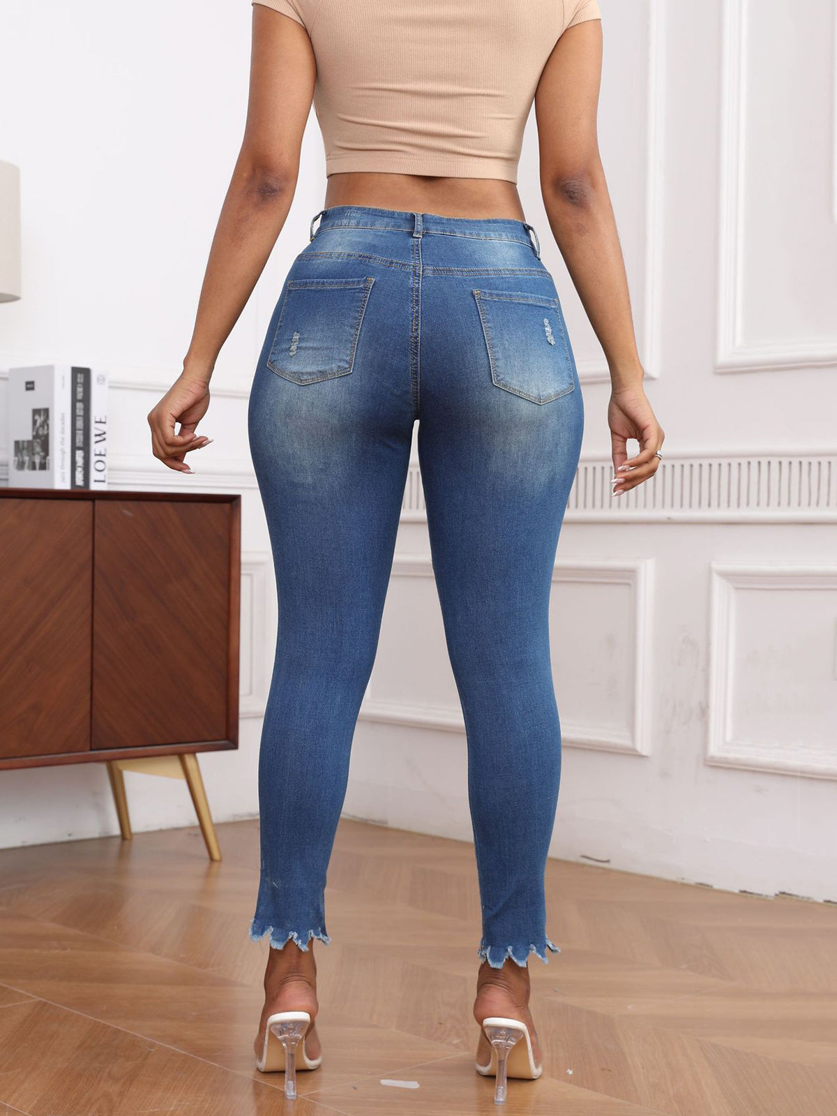 Fashion Slim-Fit Ripped Jeans Pencil Pants