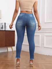 Fashion Slim-Fit Ripped Jeans Pencil Pants