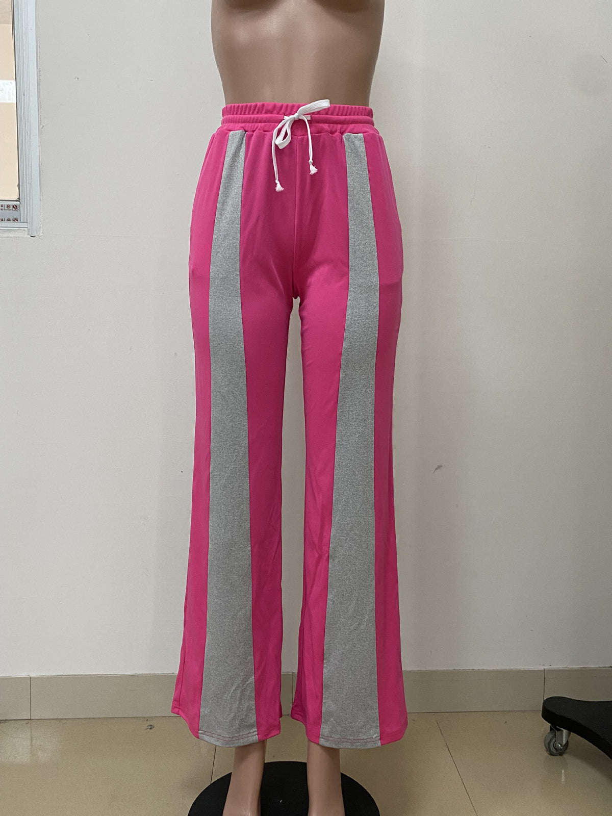 Casual Drawstring Waist Loose Colorblock Sweatpants