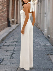 Sexy Halter Hollow Out Straight Jumpsuit