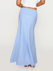 Elegant Check Maxi Skirt