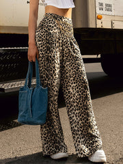 Leopard Print Wide Leg Pants