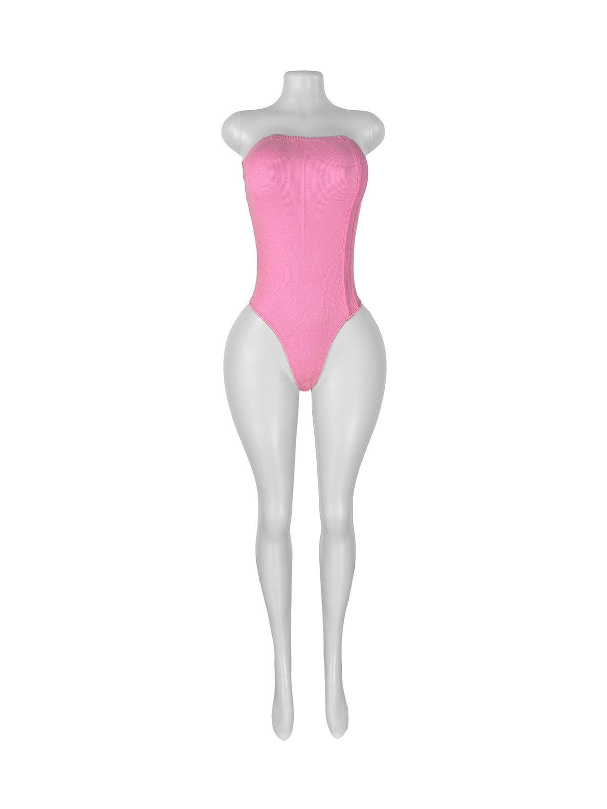Sexy Strapless Bodysuit Stretch Waist Pants Set