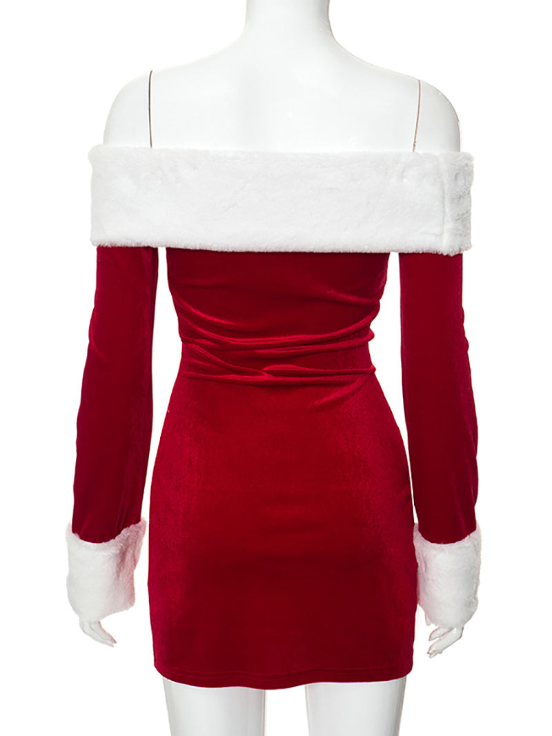 Christmas Fashion Off Shoulder Club Dress