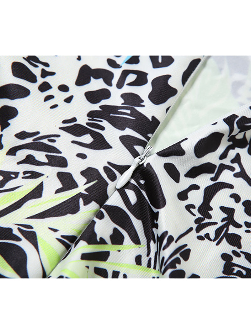 Casual Print Basic O Neck Short Sleeve Two Pieces Set