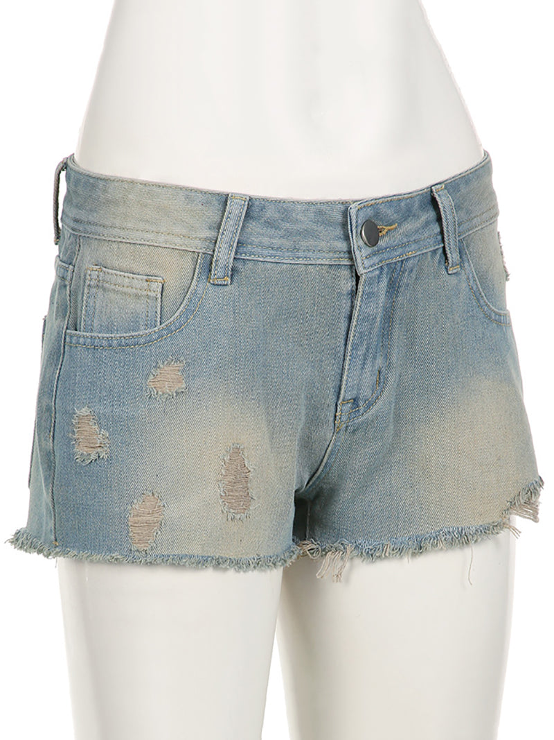 Fashion Low Waist Denim Short