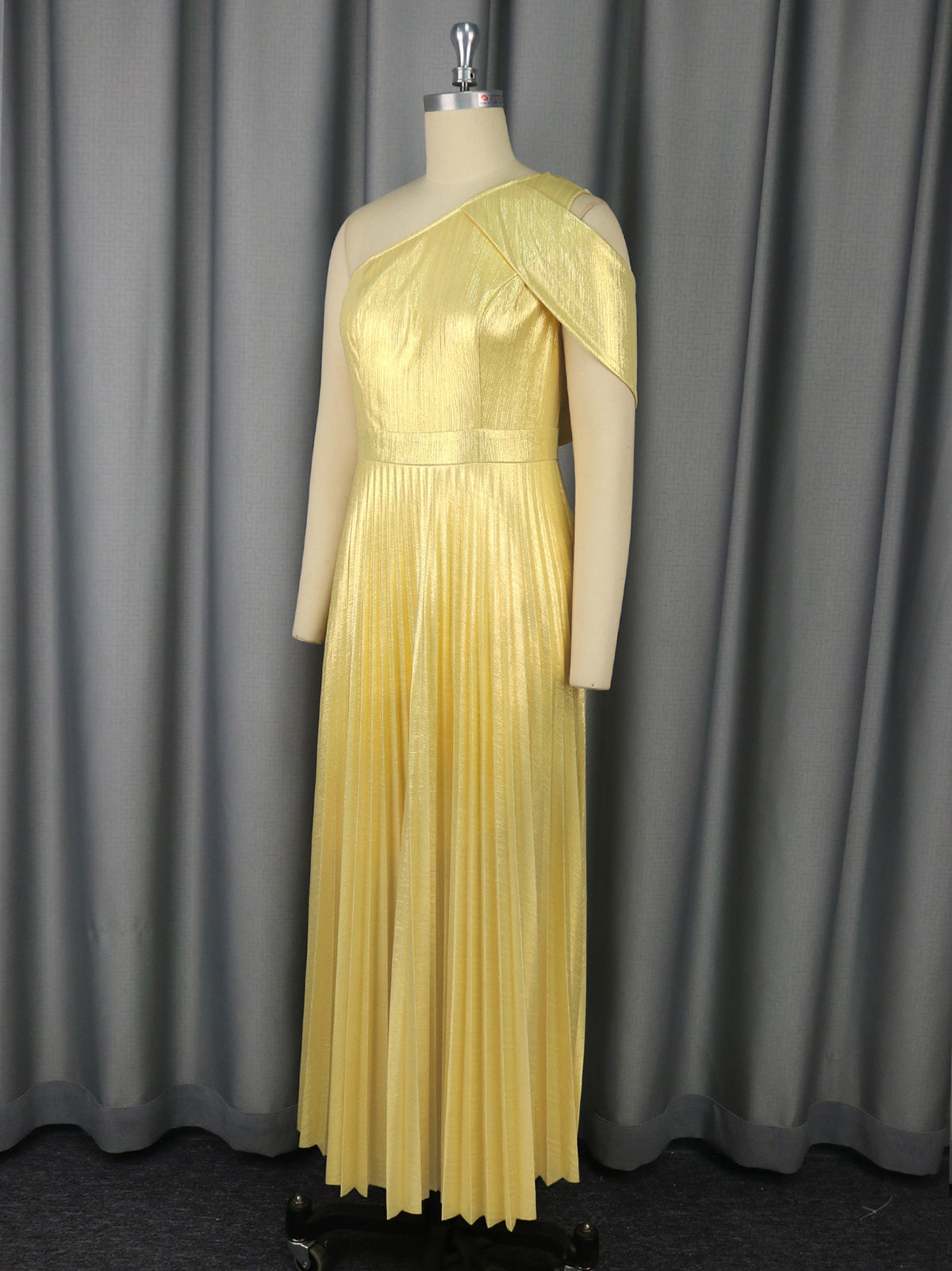 Elegant One Shoulder Cinched Waist Pleated Party Dress