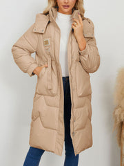 Fashion Zipper Hooded Cotton Padded Coat