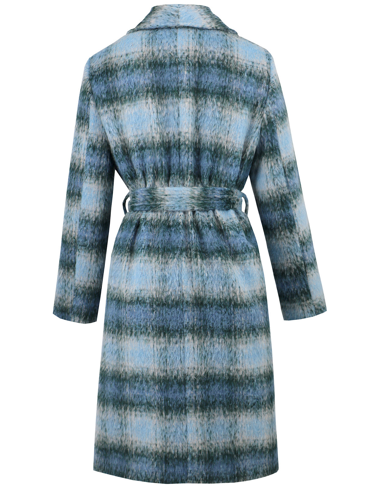 Warm Plaid Double Breasted Woolen Coat