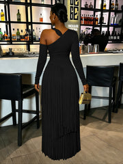 Women's Fringe Long Sleeve Bodycon Maxi Dress
