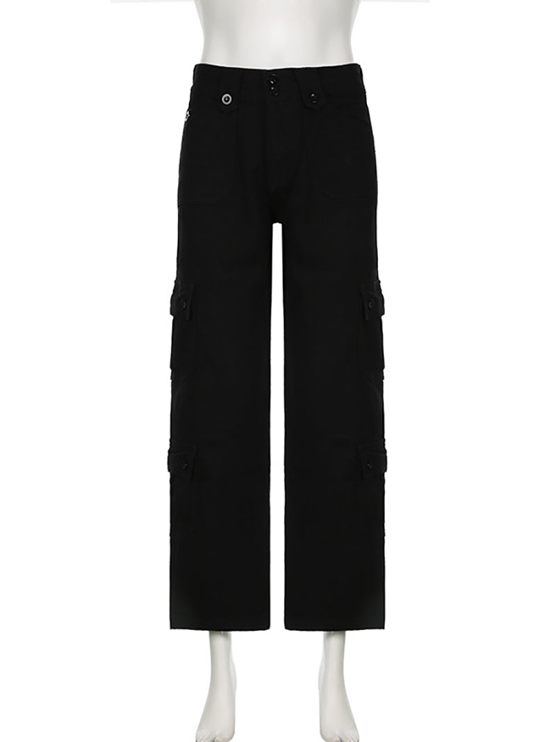 Low Waisted Cargo Pants Wide Leg Jogger Trousers