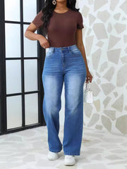 Vintage High Waist Straight Leg Jeans