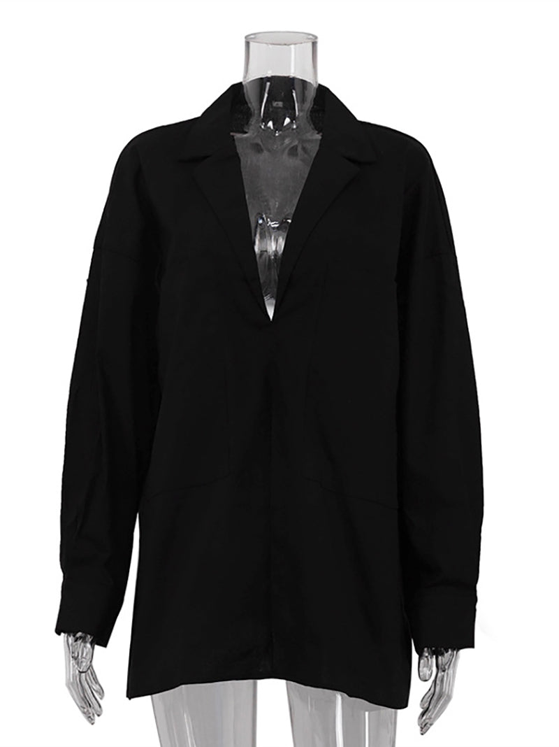 Sexy Deep V Oversized Shirt Dress
