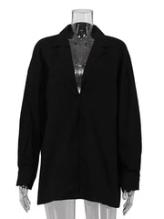 Sexy Deep V Oversized Shirt Dress