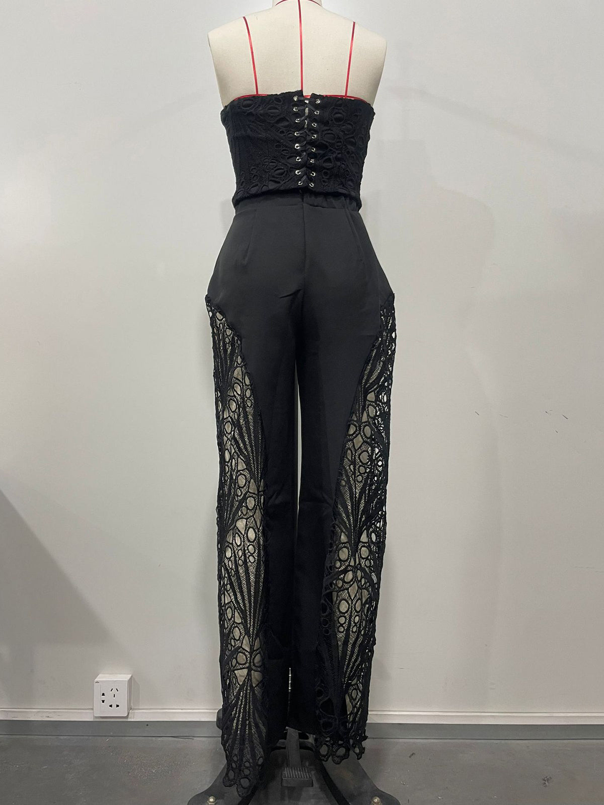 Sexy Lace Tube Top And Wide-Leg Pants Sets