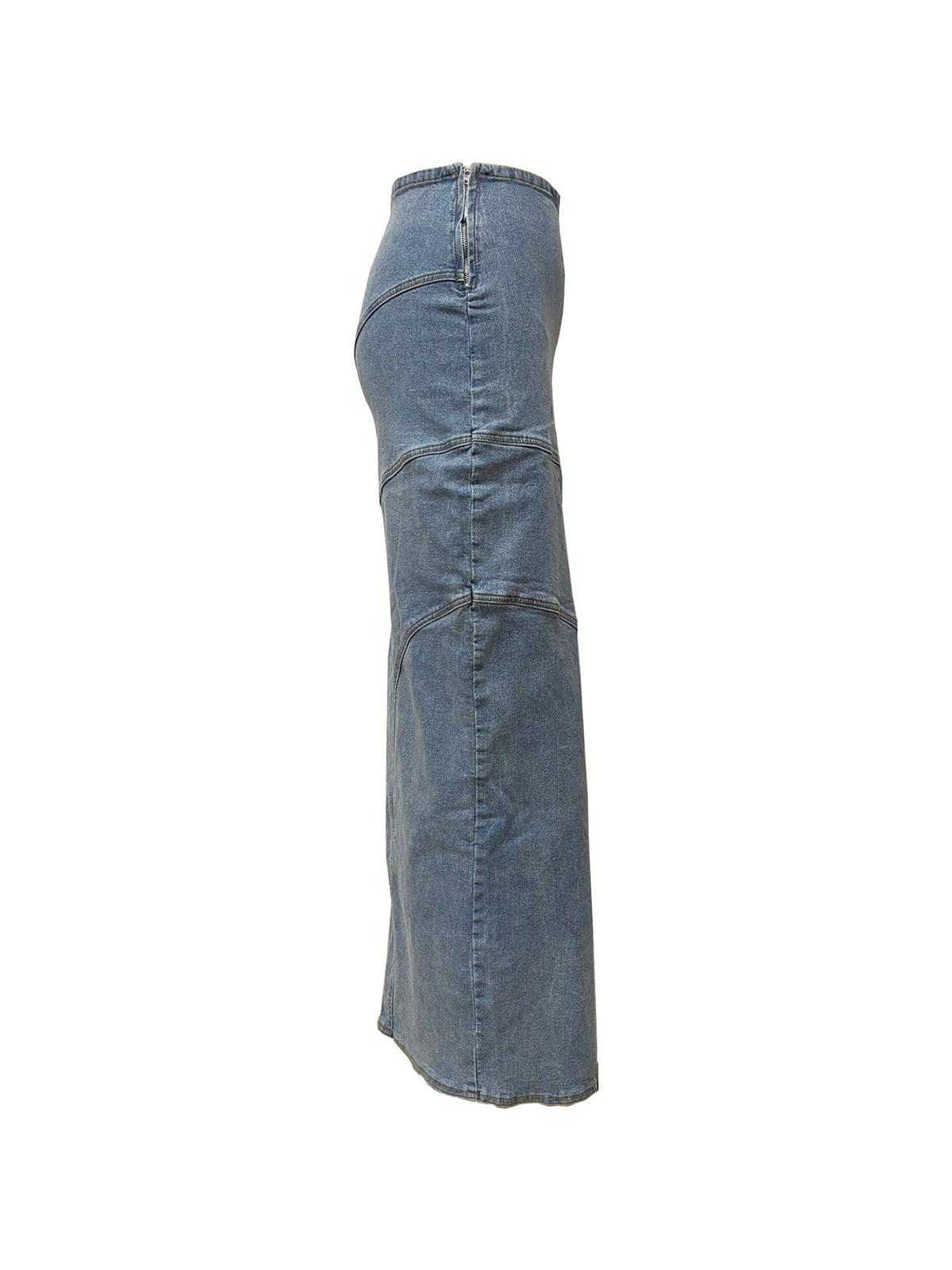 Fashion High Waist Side Slit Denim Skirt