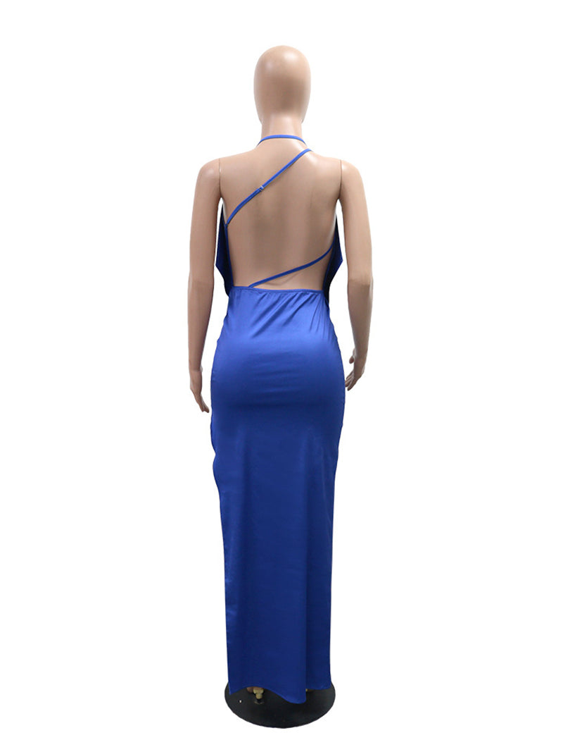 Sexy Deep V Backless High Slit Club Maxi Dress