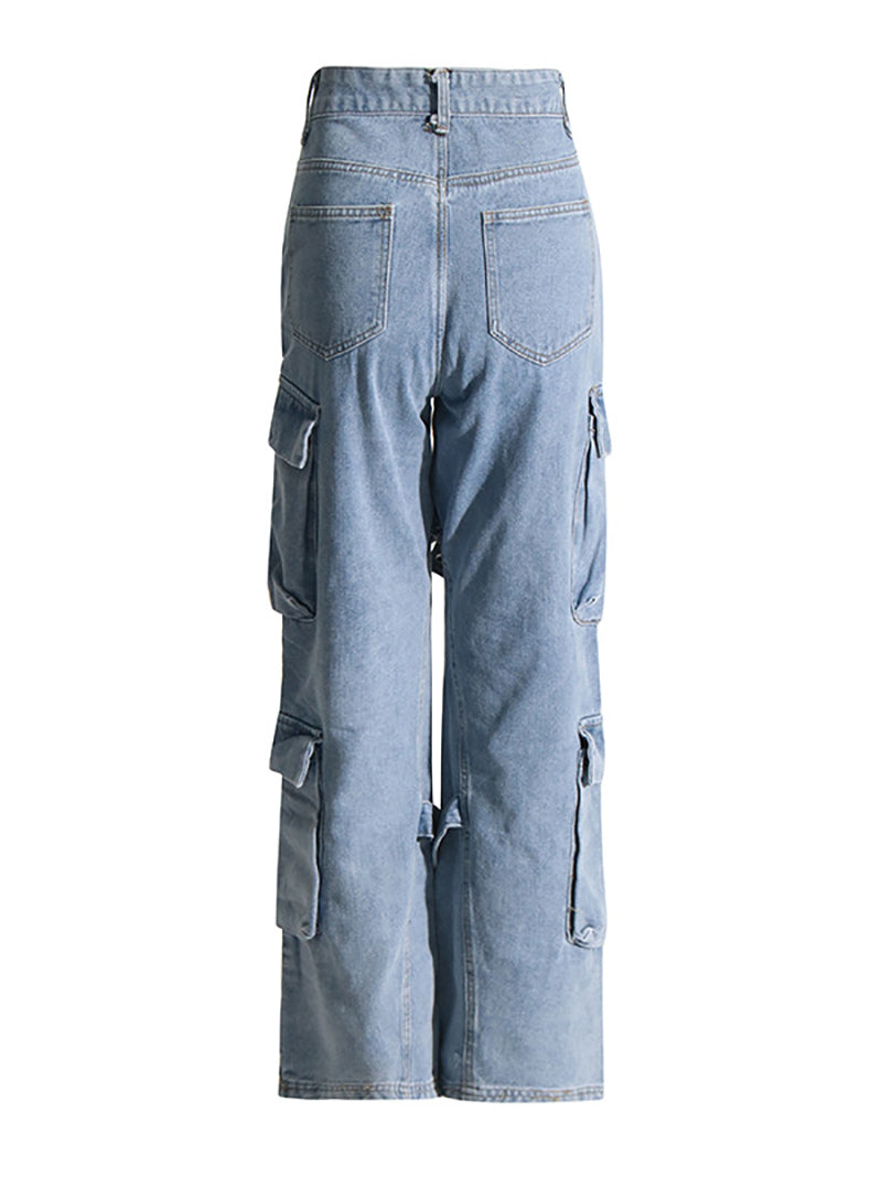 Straight Leg Pockets Daily Denim Jeans