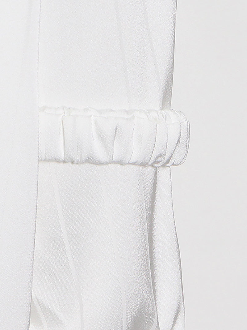 Casual Minimalist Button Decor Loose Blouses