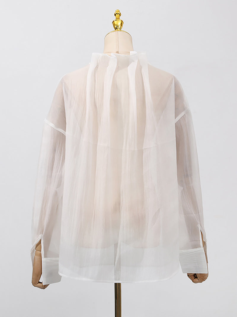 Fashion Oversized Sheer Sun Protection Shirt