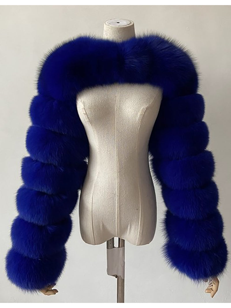 Fluffy Faux Fur Warm Shawl Jacket Coat