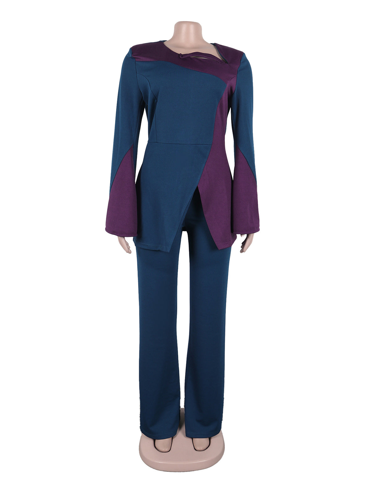 Plus Size Fashion African Print Flare Sleeve Pants Set