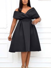 Elegant V-Neck Lace-up Evening Party Dress