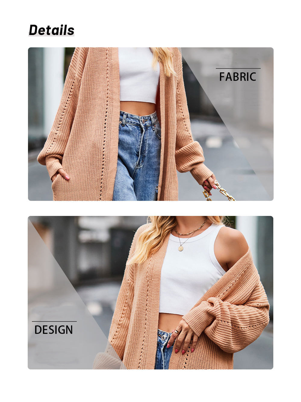 Solid Color Knit Cardigan Coat