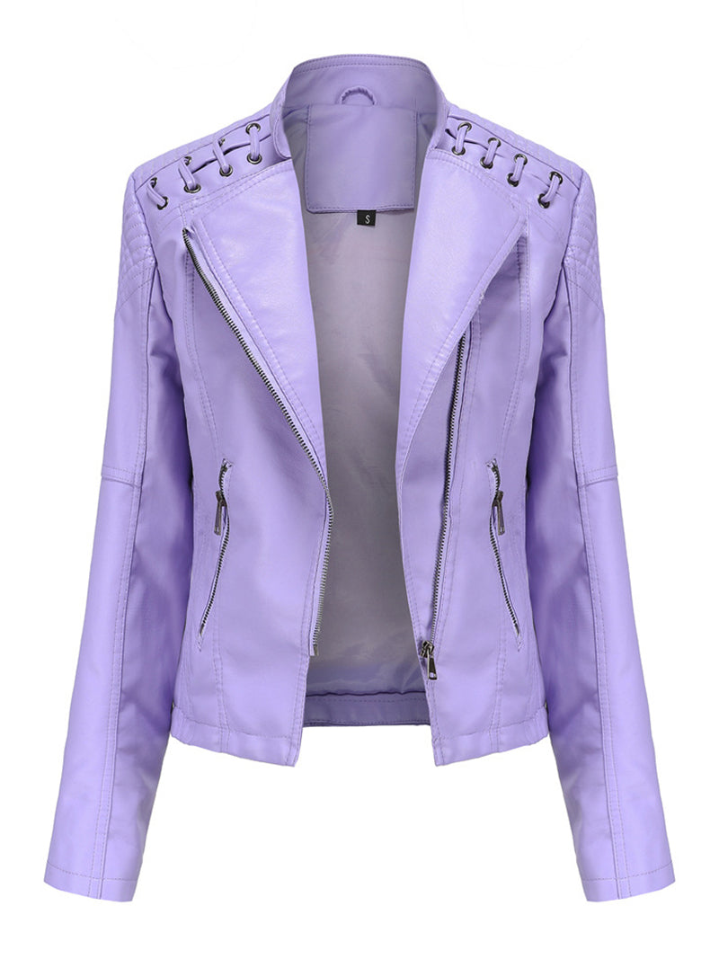 PU Leather Slim Jacket