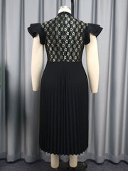 Lace Patchwork Pleated Dress