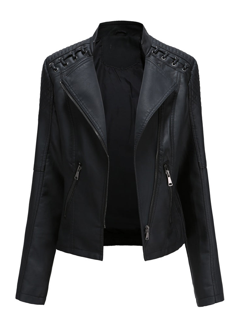 PU Leather Slim Jacket