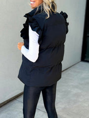 Casual Ruffles Sleeve Cotton Vest Coats