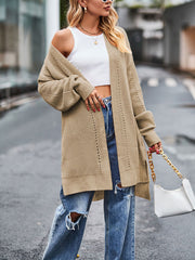 Solid Color Knit Cardigan Coat