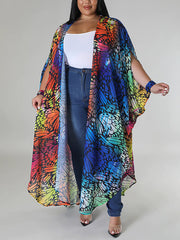 Fashion Print Chiffon Cardigan