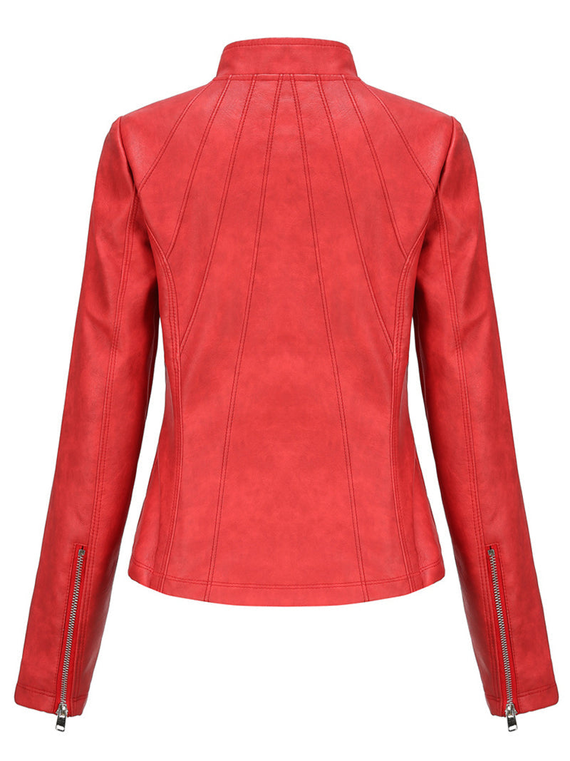 Casual Slim PU Leather Jacket