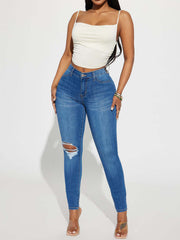 Stretch Ripped Casual Jeans