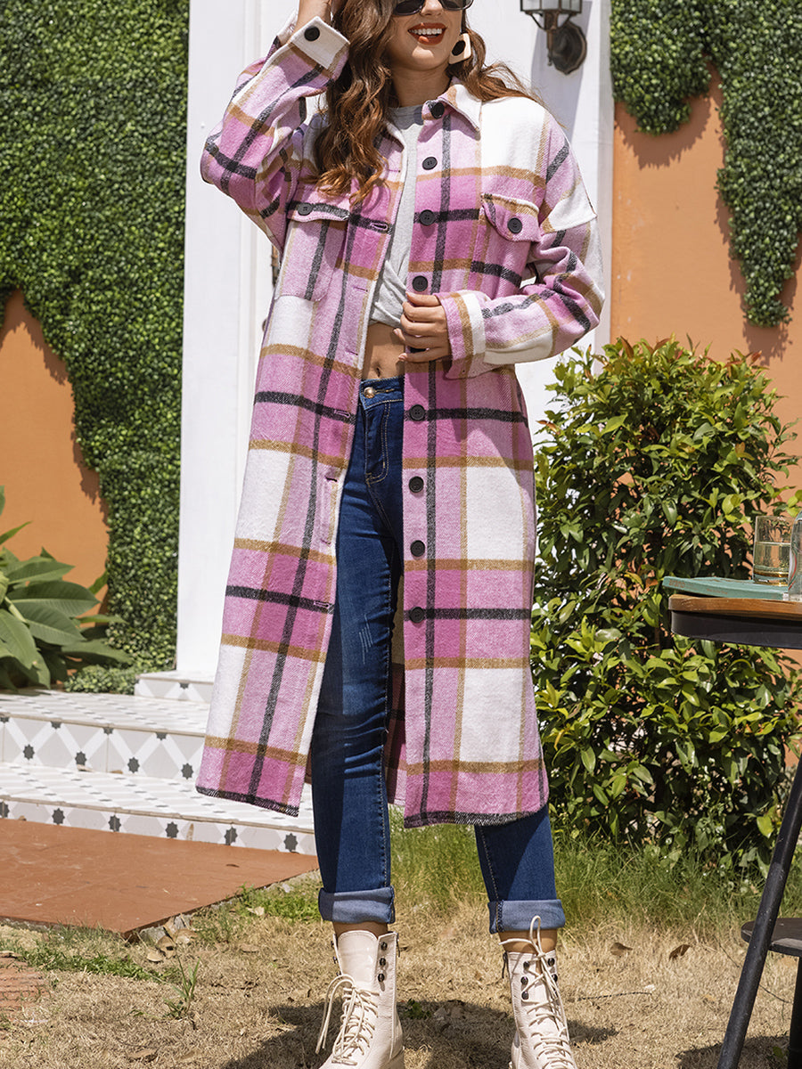 Classic Plaid Loose Jacket Coat