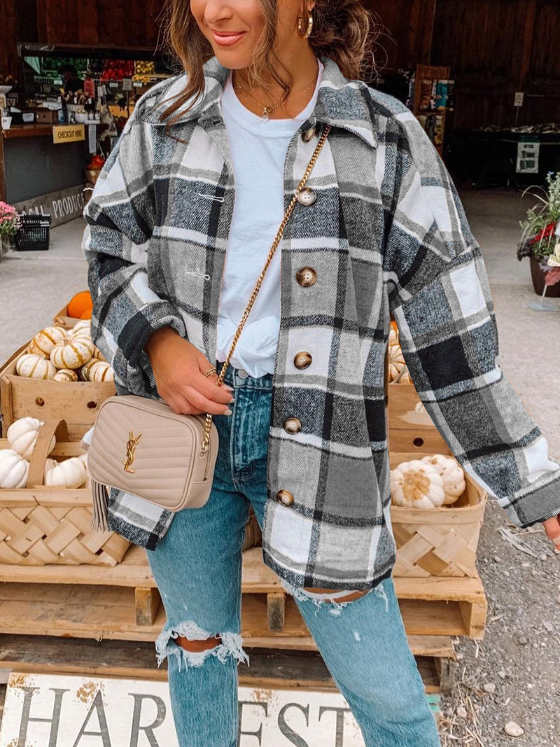 Flannel Shacket Jacket Coats