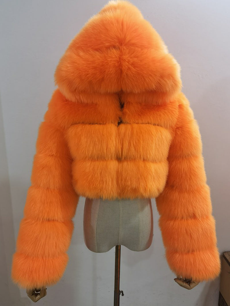 Fluffy Faux Fur Warm Hoode Coat