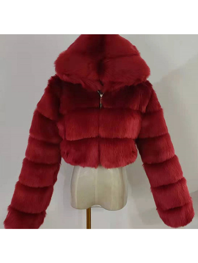 Fluffy Faux Fur Warm Hoode Coat