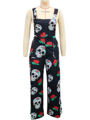 Print Backless Wide leg Jumpsuit