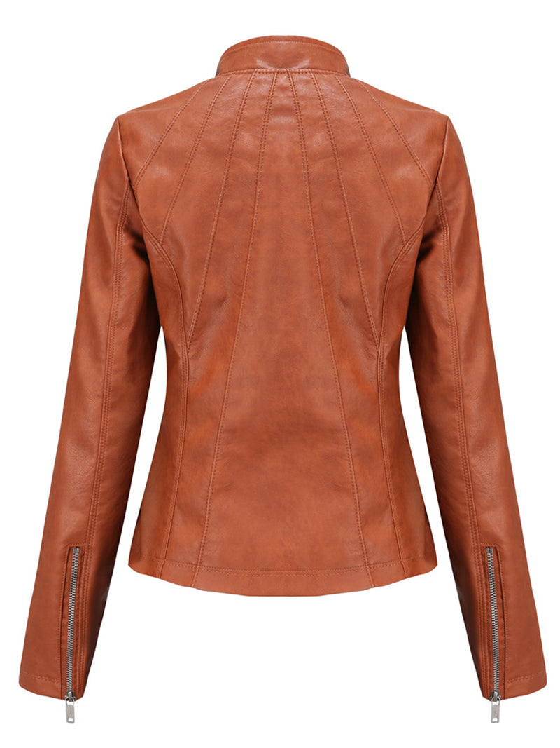 Casual Slim PU Leather Jacket